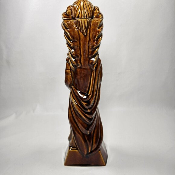 Ezra Brooks 1968 Empty Whiskey Decanter Bottle 16" Native American Chief - Picture 5 of 12